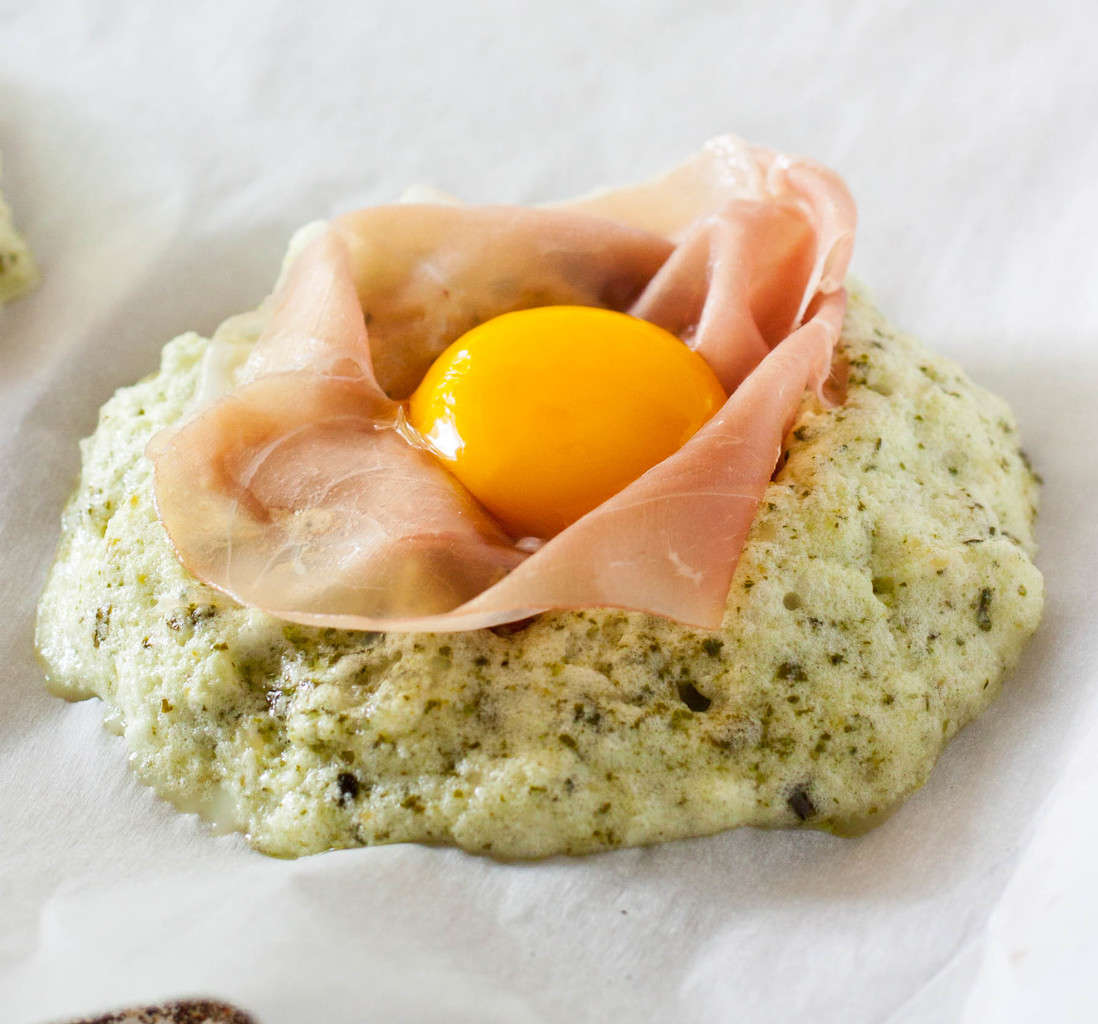 Pesto Prosciutto Cloud Eggs