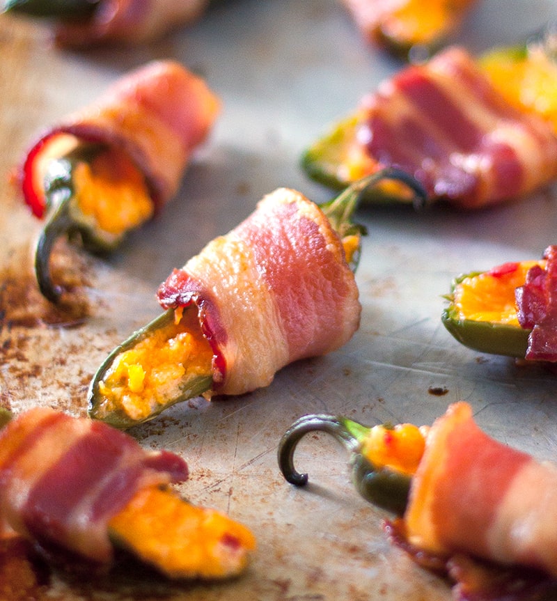 Bacon Wrapped Pimento Cheese Jalapenos - Basil And Bubbly