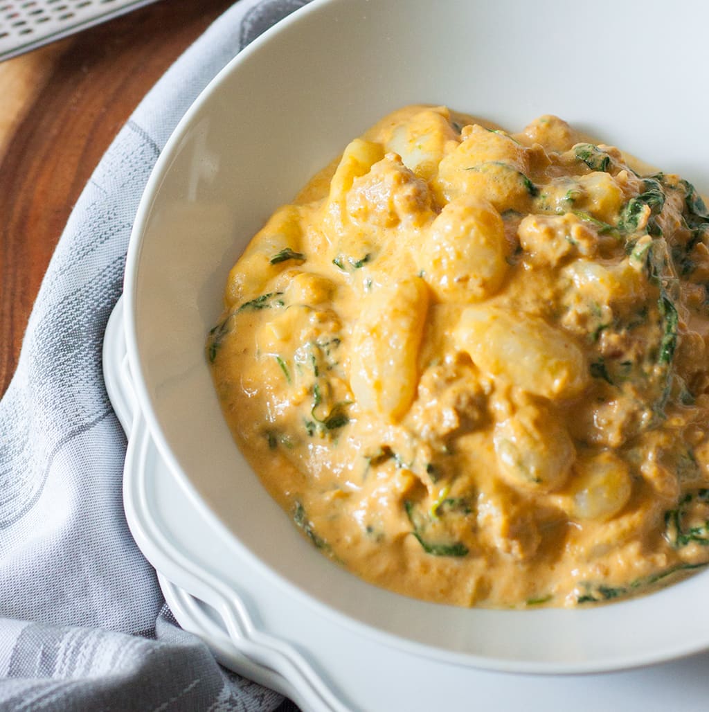 Sausage Spinach Pumpkin Gnocchi Basil And Bubbly