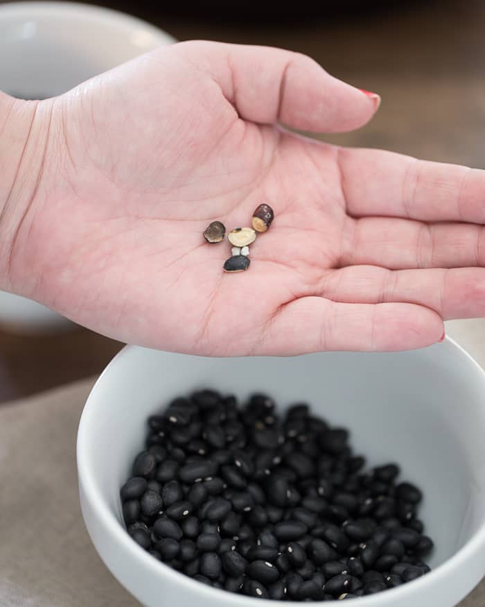 How to sort black beans, bad beans. Maybe not even actual beans.