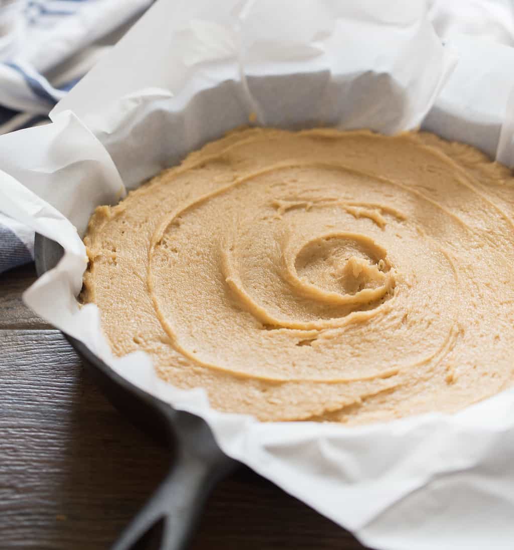 Bourbon Blondie Batter in 9" Lodge Skillet