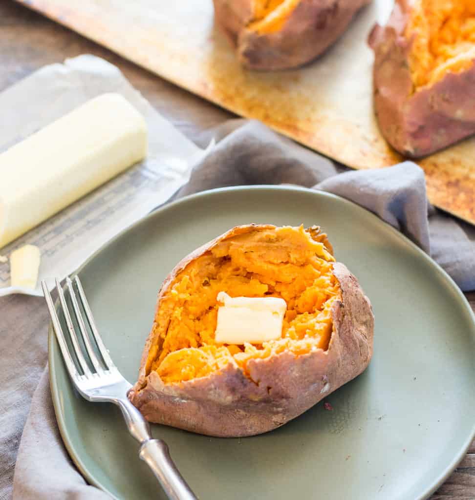 How to Microwave A Sweet Potato - Basil And Bubbly