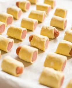 Puff Pastry wrapped around hot dogs