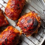 Baked BBQ Chicken Thighs from Overhead