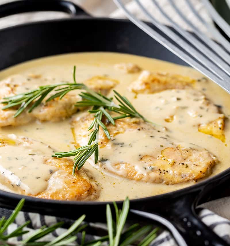 Chicken with Creamy Rosemary Sauce Basil And Bubbly