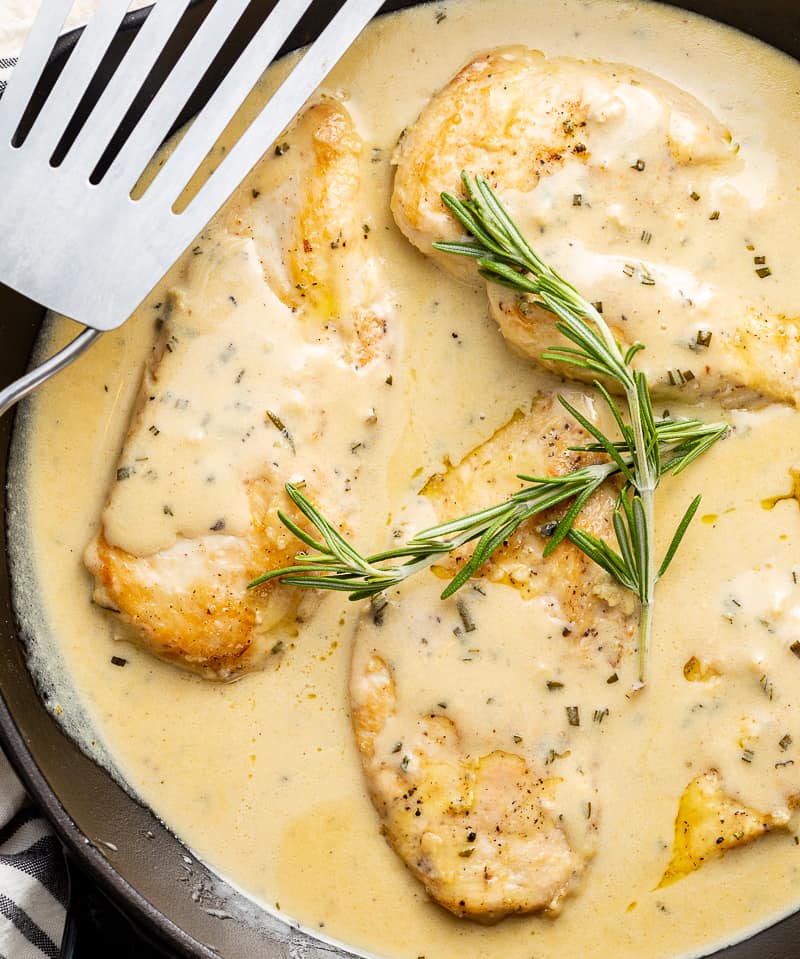 Chicken with Creamy Rosemary Sauce Basil And Bubbly